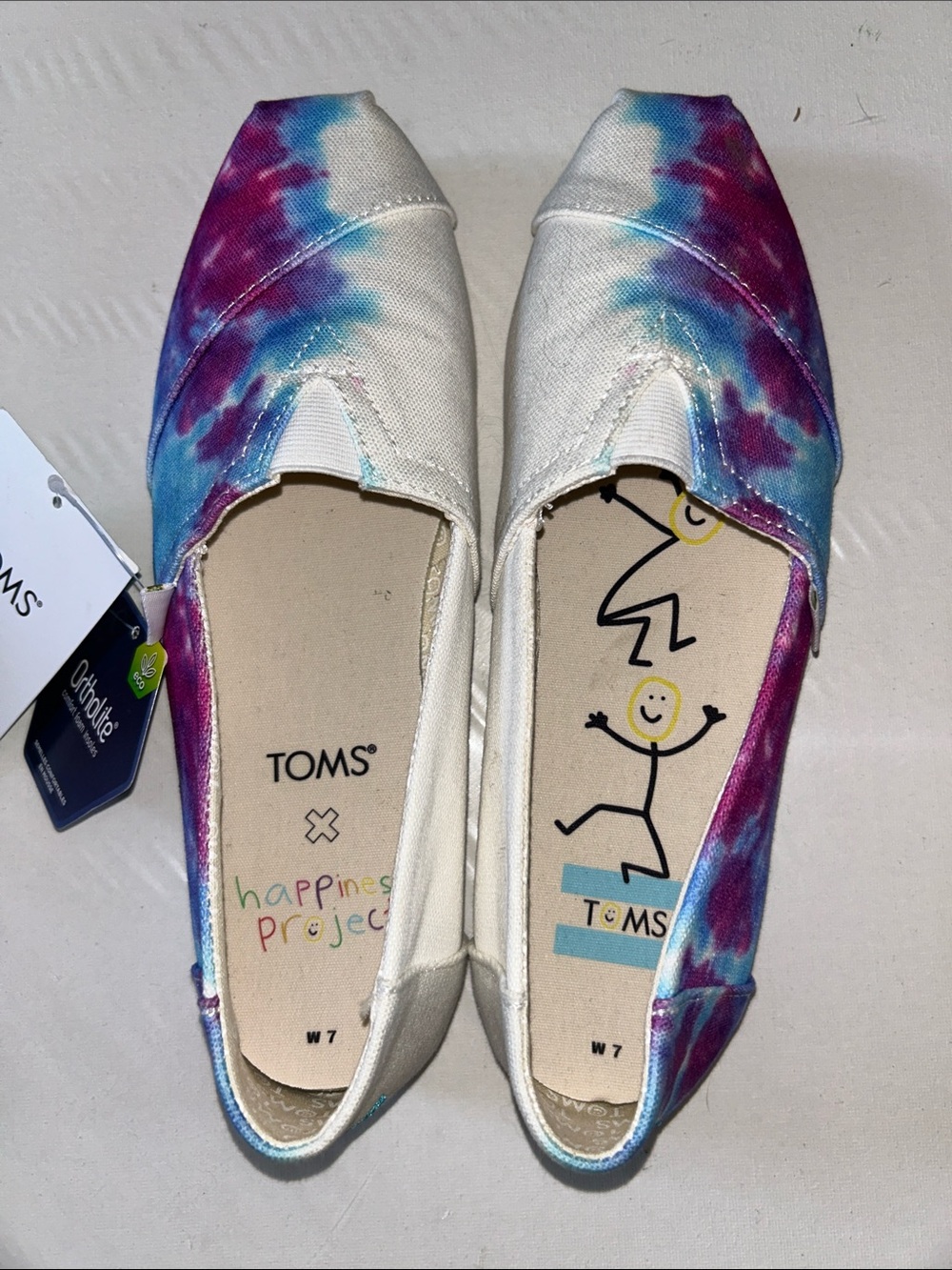 NWT TOMS x The Happiness Project Alpargata Tie-Dye Canvas Slip-On Shoes